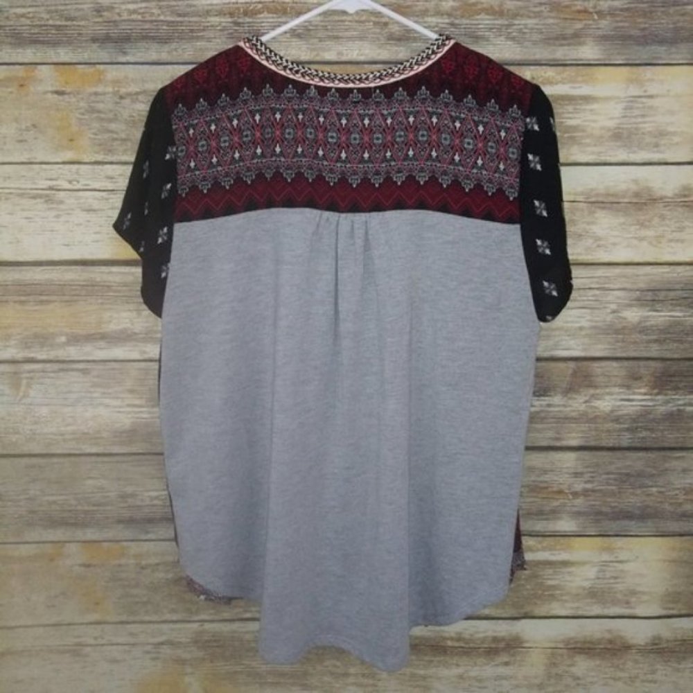 Rewind Boho Aztec Pattern Blouse Large - image 4